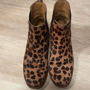 Sezane Leopard Print Ankle Booties - sz39